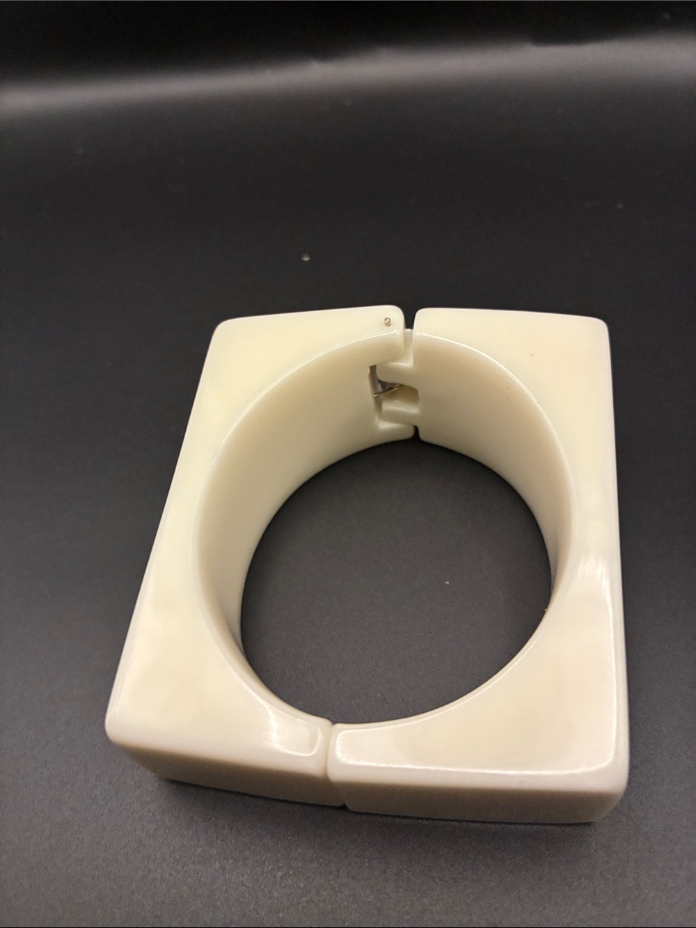 Cream Square Ceramic Bracelet - Stylish Minimalist Bracelet - Picture 3 of 3